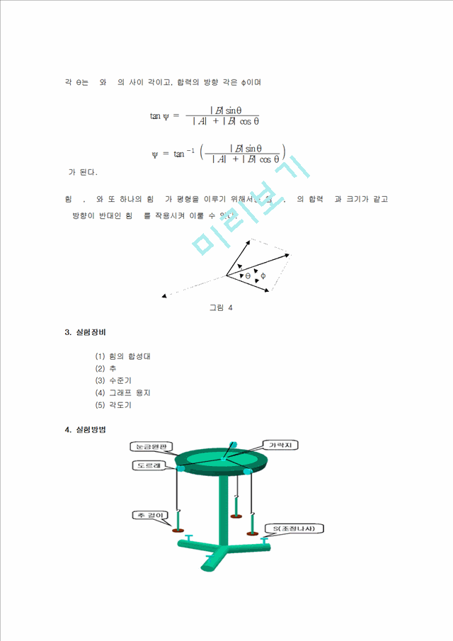 [자연과학] 일반물리학 실험 - 힘의 평형 실험   (3 )